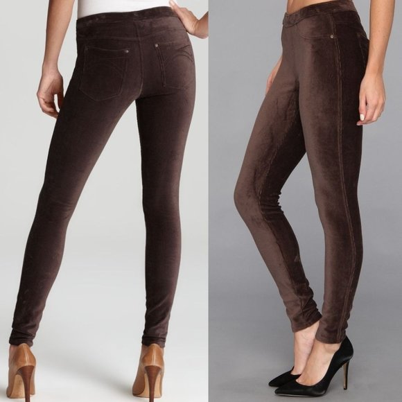 Hue Brown Corduroy Leggings Xs Stretch 